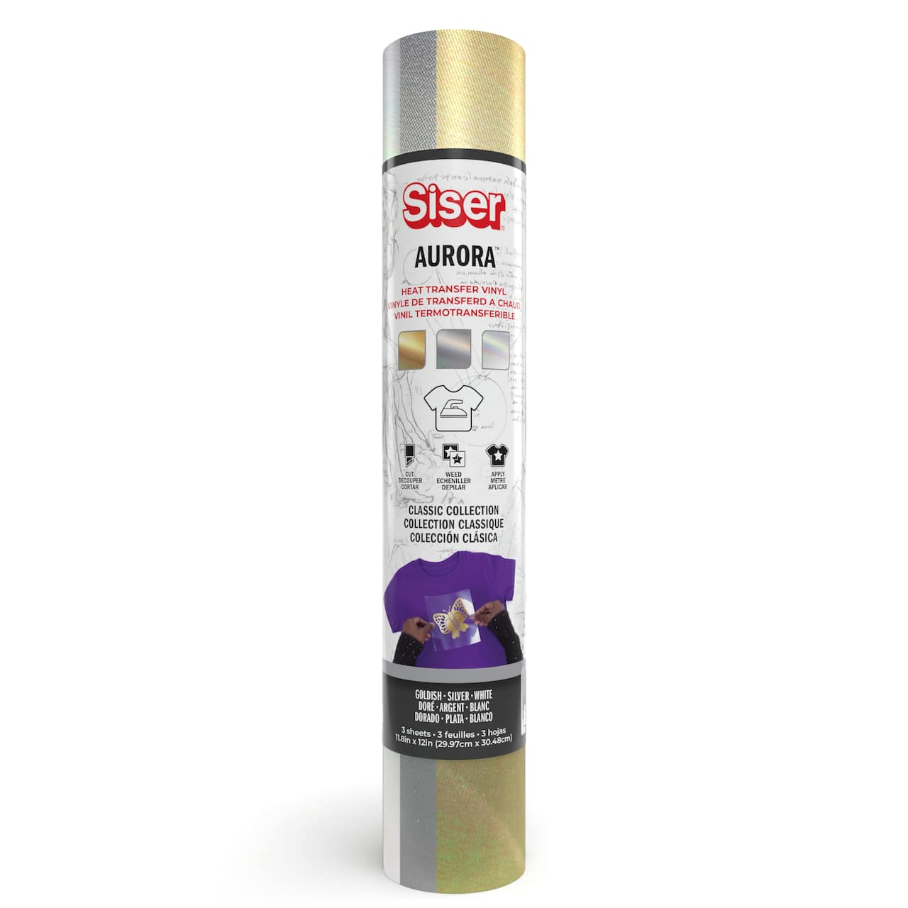 8 Pack: Siser® Aurora™ Classic Collection Heat Transfer Vinyl Sampler